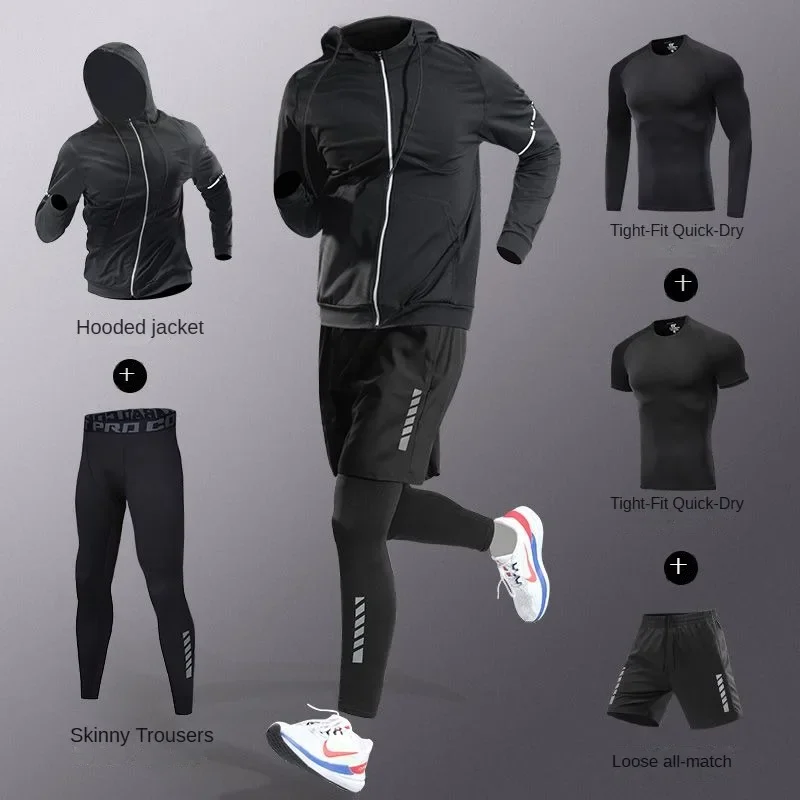 Compression Long Pant - بدلة رياضية رجالية من 3-5 قطع