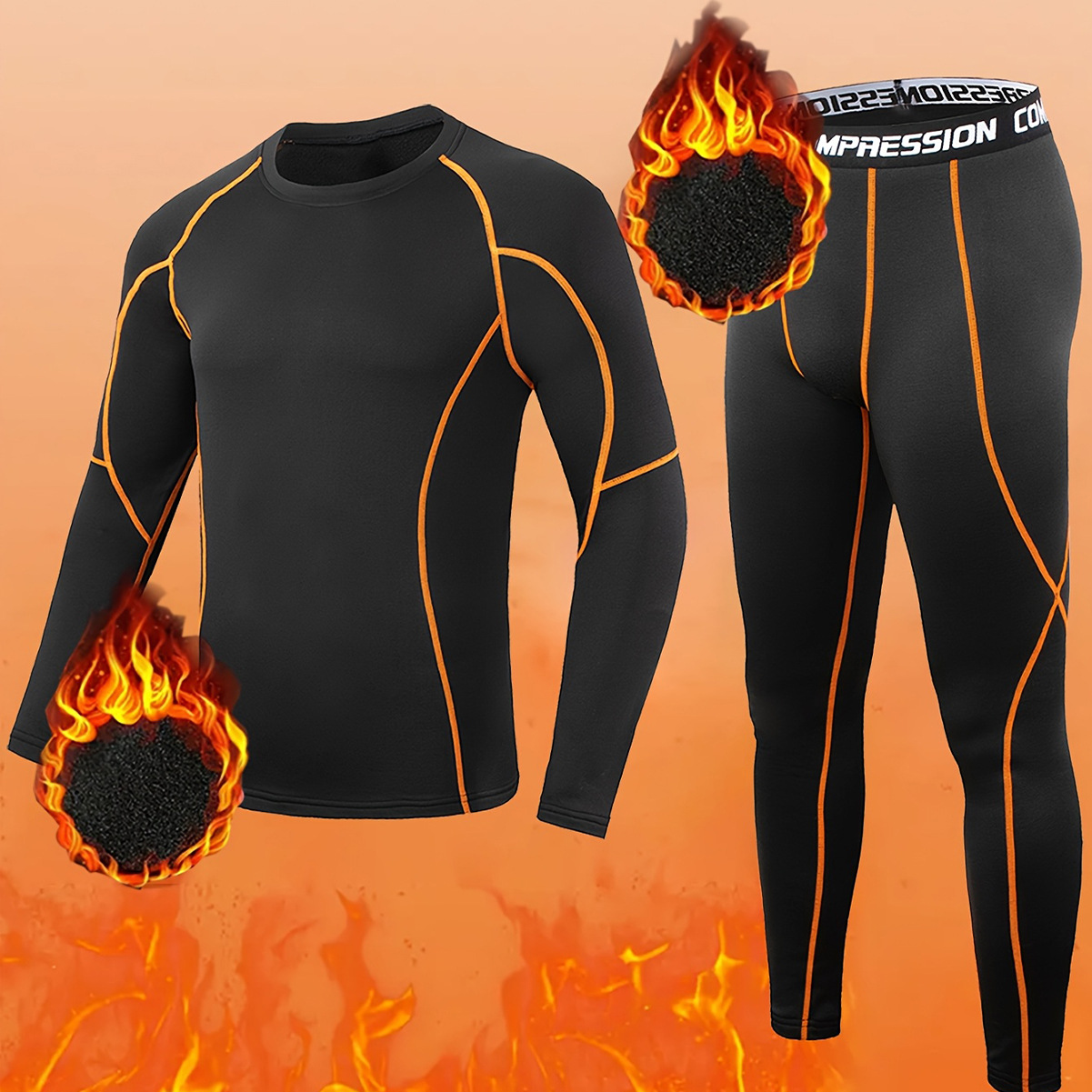 طقم رياضي شتوي رجالي من قطعتين - مراجعة Compression Long Pant وسعره