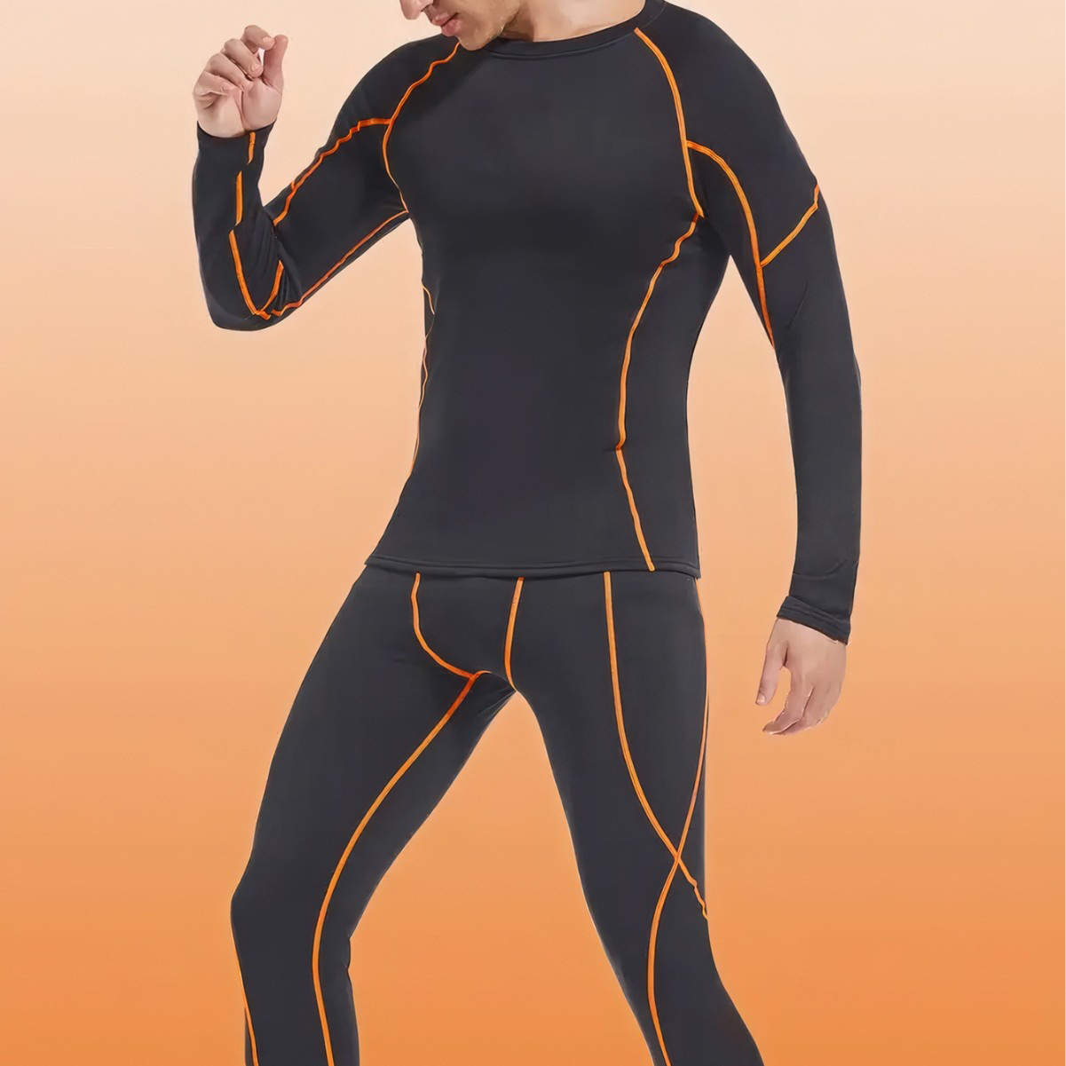 طقم رياضي شتوي رجالي من قطعتين - مراجعة Compression Long Pant وسعره