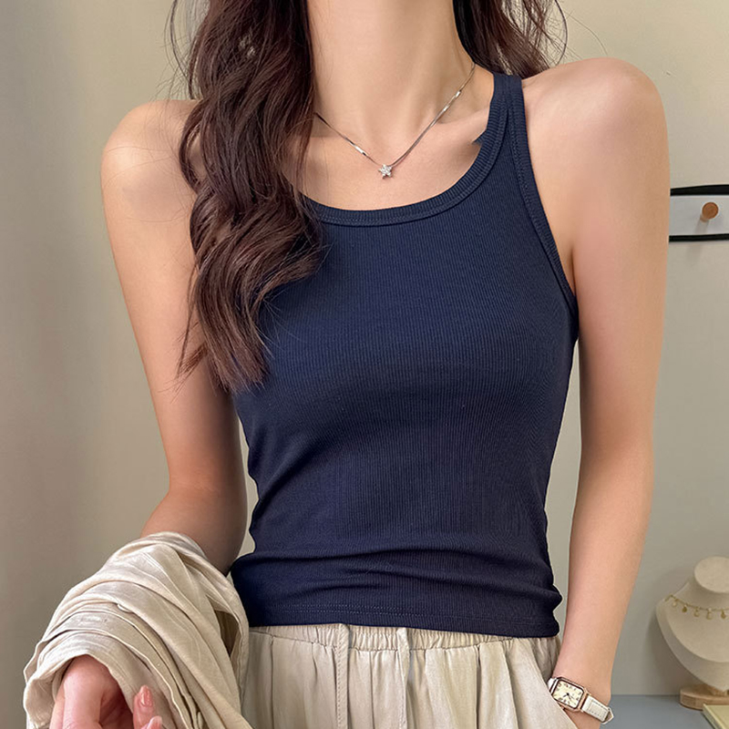 توب نسائي أساسي محبوك بتصميم م - مراجعة Tank Top Ribbed وسعره
