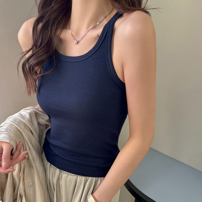 توب نسائي أساسي محبوك بتصميم م - مراجعة Tank Top Ribbed وسعره