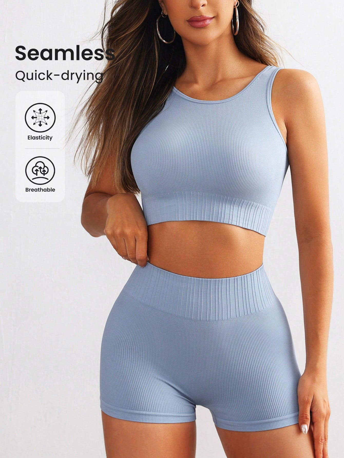 طقم يوجا نسائي بدون خياطة مضلع - مراجعة Tank Top Ribbed وسعره